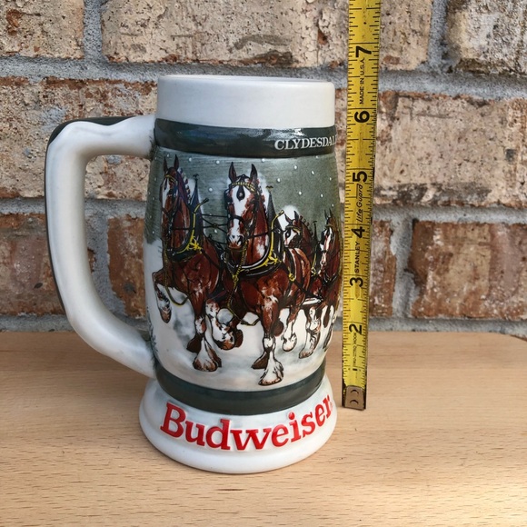 1982 BUDWEISER 50th Clydesdale’s Holiday Collectible Beer Stein Mug 1933-1983 - Picture 9 of 10